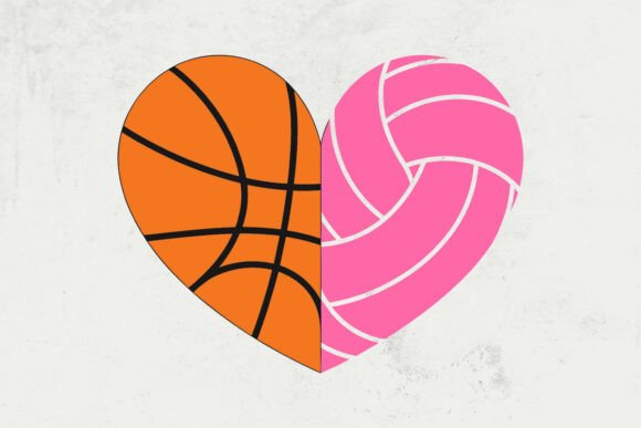 Basketball SVG & Volleyball Heart: Pro Graphics for Crafts