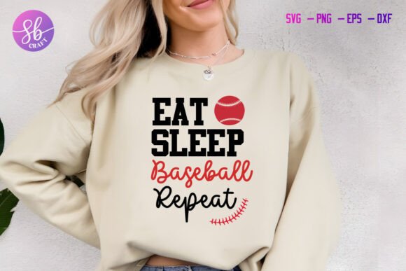 Eat Sleep Baseball Repeat: Graphics for Crafts