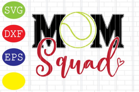 Mom Squad Tennis Svg: Graphics for Crafts & Branding